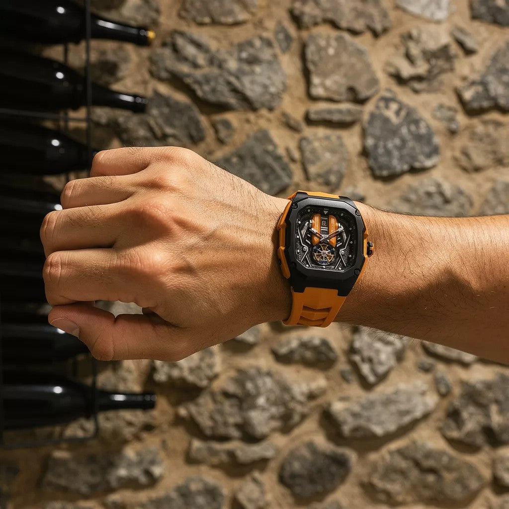V12 Motor Luxury Watch - Orange Edition