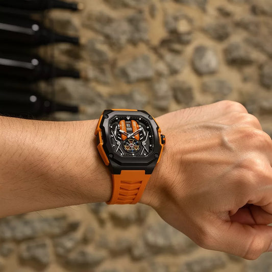 V12 Motor Luxury Watch - Orange Edition