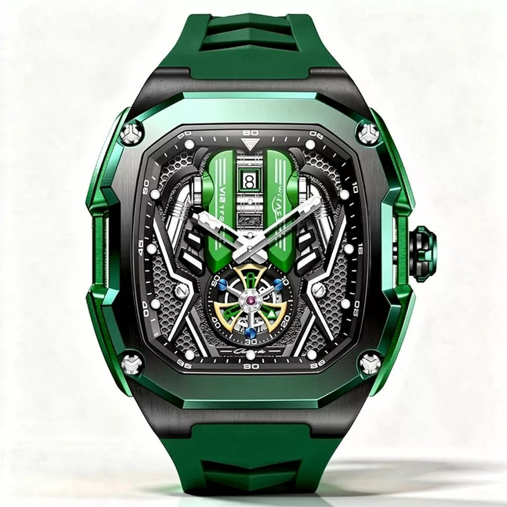V12 Motor Luxury Watch - Green Edition
