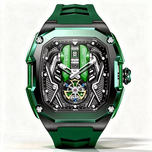 V12 Motor Luxury Watch - Green Edition
