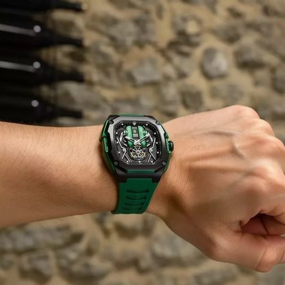 V12 Motor Luxury Watch - Green Edition