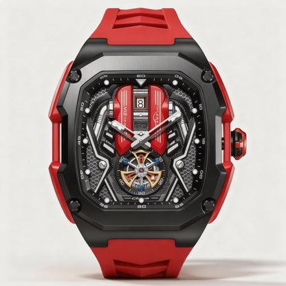 V12 Motor Luxury Watch - Red Edition