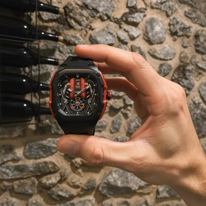V12 Motor Luxury Watch - Red Edition