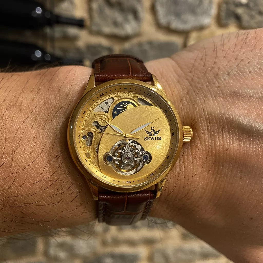 FENSIR Tourbillon Relógio Mecânico Automático Premium