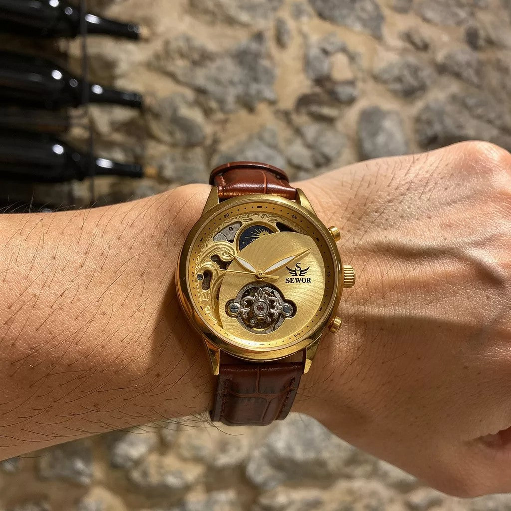 FENSIR Tourbillon Relógio Mecânico Automático Premium