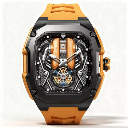 V12 Motor Luxury Watch - Orange Edition