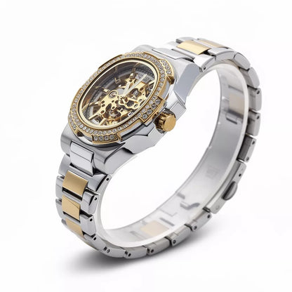 LONGLUX Relógio Mecânico Automático Masculino - Design Oco Premium À Prova D'Água