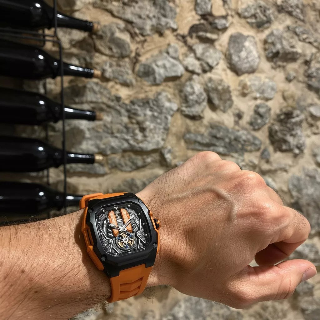 V12 Motor Luxury Watch - Orange Edition