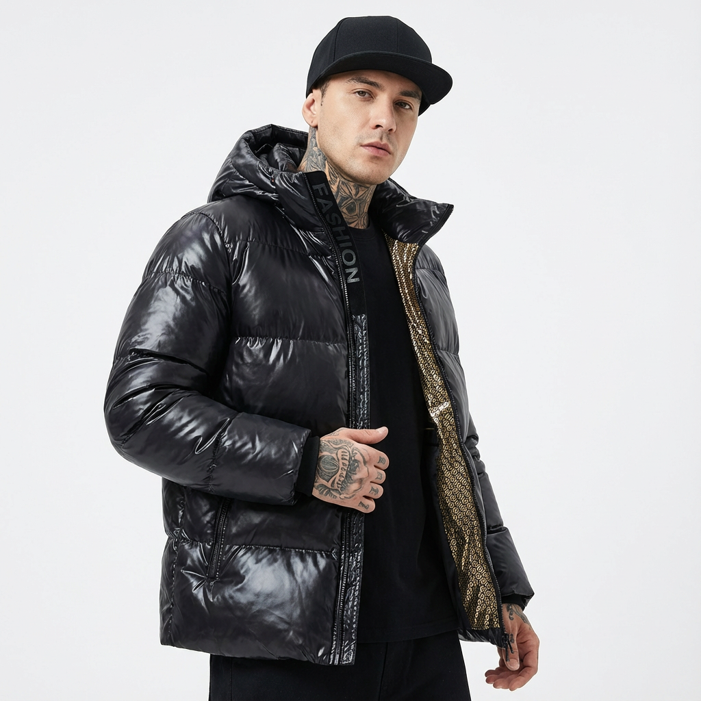 𝗕𝗟𝗔𝗖𝗞 𝗖𝗢𝗔𝗧 𝗪𝗜𝗧𝗛 𝗚𝗢𝗟𝗗 𝗙𝗜𝗕𝗘𝗥 𝗗𝗘𝗧𝗔𝗜𝗟𝗦 (𝙻𝙵𝟺𝟻𝟺𝟶𝟼𝟺)