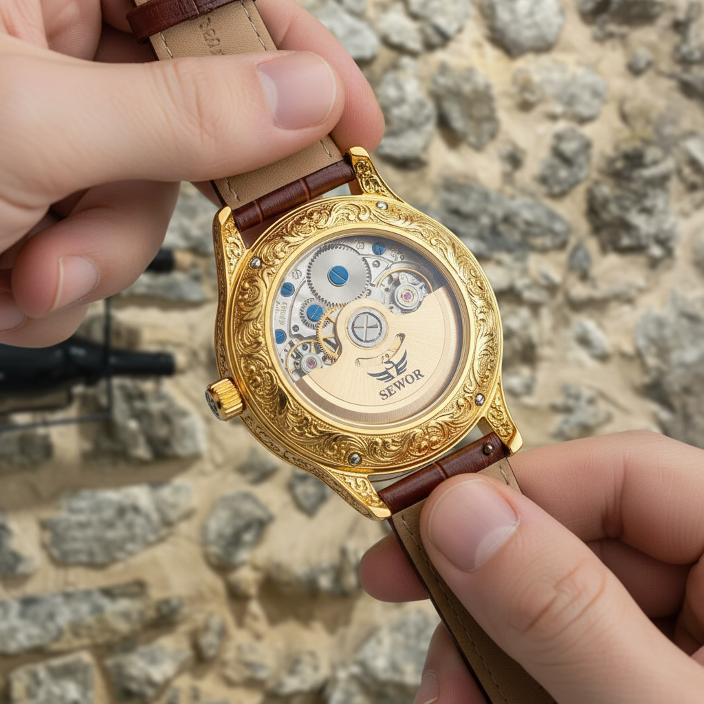 FENSIR Tourbillon Relógio Mecânico Automático Premium